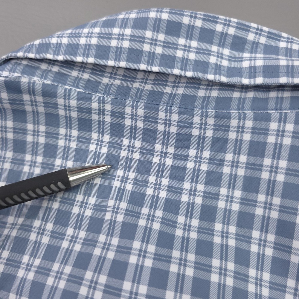 Onward Reserve Shirt Mens XL Blue Plaid Tailored Fit Performance Button Down - Picture 14 of 15